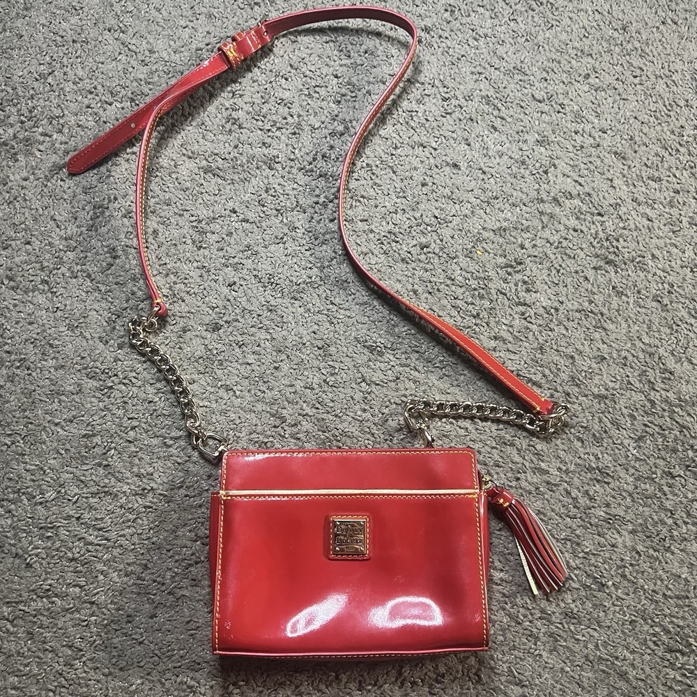 Dooney & Bourke Lipstick Red Patent Leather Small Kenzie Crossbody Clutch